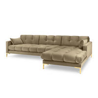 ECKSOFA rechts Mamaia aus Samt beige 5 Sitzplätze - Beige, Textil (185/293cm) - Micadoni