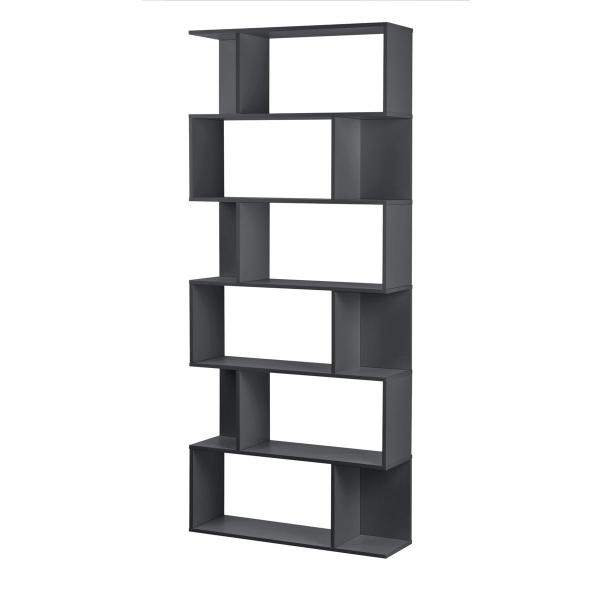 BÜCHERREGAL Borrby - Dunkelgrau, Holzwerkstoff (80/192/24cm) - [en.casa]