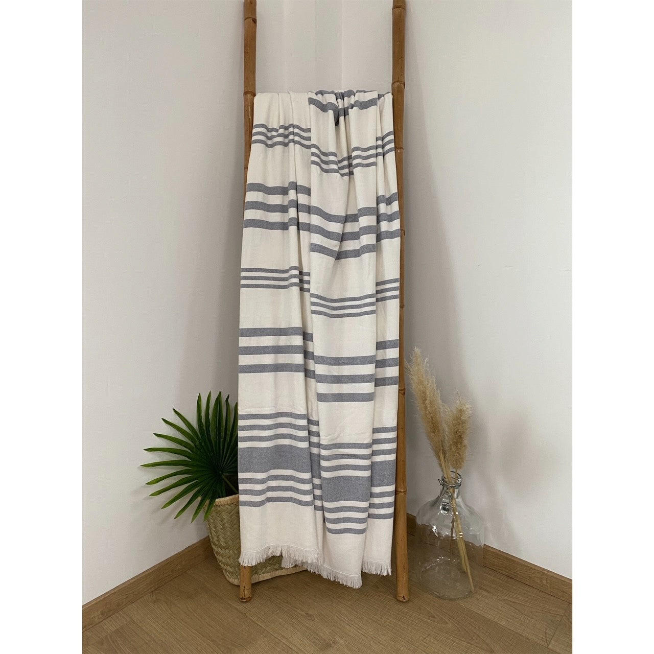 HAMAMTUCH mit Frotteefutter Karabuk Marineblau 140x180 400g/m² - Blau, Textil (140/180cm) - LE COMPTOIR DE LA PLAGE
