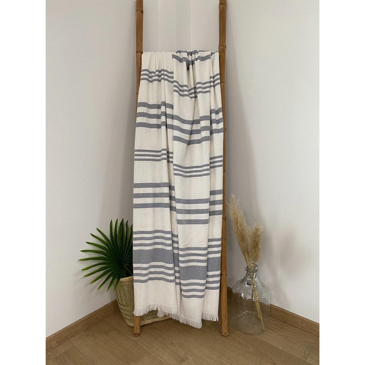 HAMAMTUCH mit Frotteefutter Karabuk Marineblau 140x180 400g/m² - Blau, Textil (140/180cm) - LE COMPTOIR DE LA PLAGE