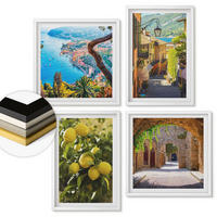 WANDBILDER 4er-Set - 50x50 cm & 40x60 cm Weißer Rahmen - Straßen am Meer, ein Meer aus Zitronen - Weiß, Kunststoff (50/50cm) - ArtPrintCave