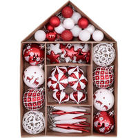 WEIHNACHTSKUGELN 70-teiliges Set Kunststoff Rot Weiß - Multicolor, Kunststoff (6/6/6cm)