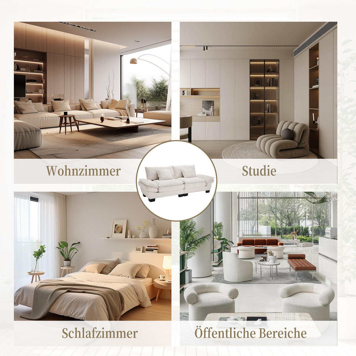 2-SITZER Sofa Samt mit ultratiefem Sitz und Kissen 224/81/81 cm Beige - Beige, Textil (81/224/81cm) - Redom