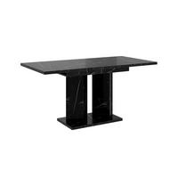 ESSTISCH ausziehbar in Schwarz Marmor-Optik - Schwarz Hochglanz, Holzwerkstoff (80/160/75cm) - Home Collective