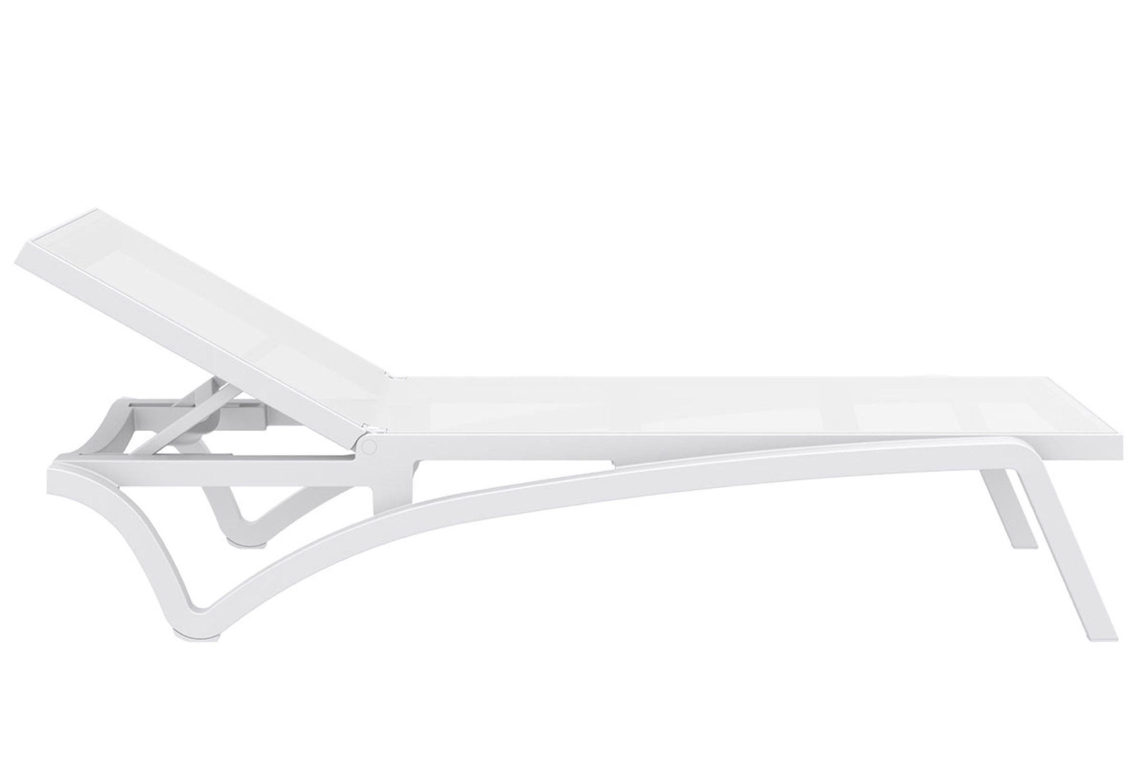 SONNENLIEGE Pacira weiß - Weiß, Kunststoff (68/35/195cm) - TPFGarden