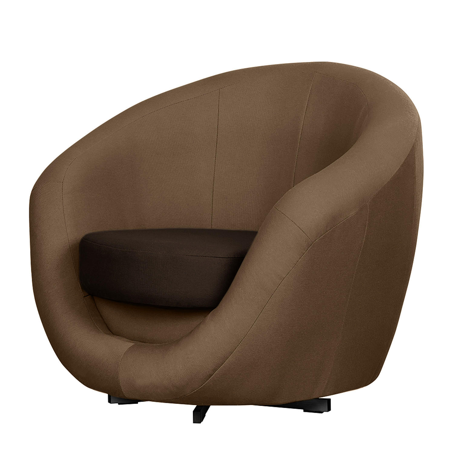 DREHSESSEL - Taupe/Grau, Textil (92/75/80cm) - home24