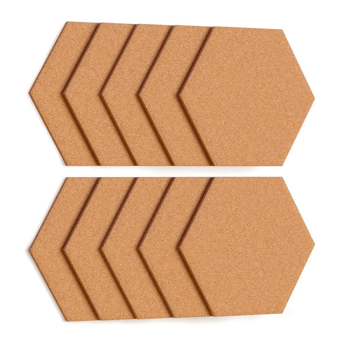 SECHSECKIGES Pinnwand, Wabenform 15x17 cm - 10 Stk. - Braun, Holz (15/17.1/0.5cm) - ALLboards