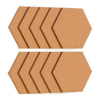 SECHSECKIGES Pinnwand, Wabenform 15x17 cm - 10 Stk. - Braun, Holz (15/17.1/0.5cm) - ALLboards