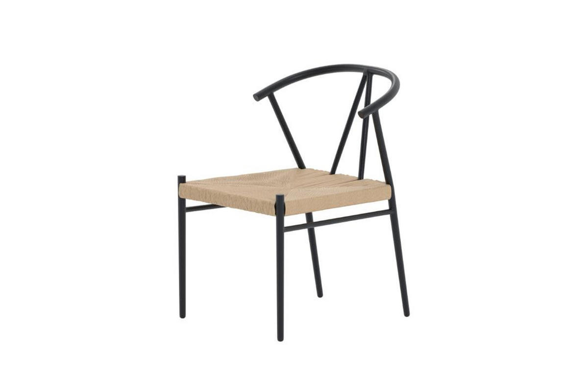 GARTENSTUHL, Alfons, Schwarz, Stahl, 55 x 58 x 74 cm - Schwarz, Metall (55/74/58cm) - ebuy24