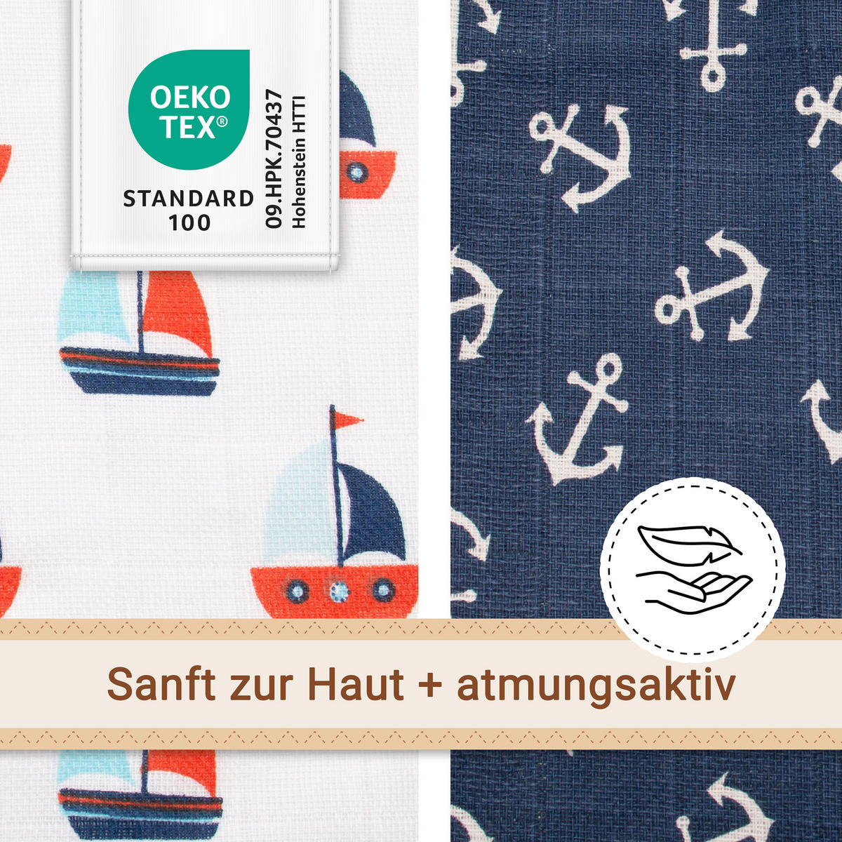 SPUCKTÜCHER, 5er-Set, 80x80 cm, 100% Baumwolle, bunt - Multicolor, Textil (80/80cm) - Zollner