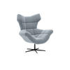 SESSEL SENSI Relaxstuhl mit 360° Drehung und Schwingfunktion – Lux-Schaumkissen, Hellgrau, 104x46x119 cm - Hellgrau/Schwarz, Holz/Textil (104/119/84cm) - DomoHome