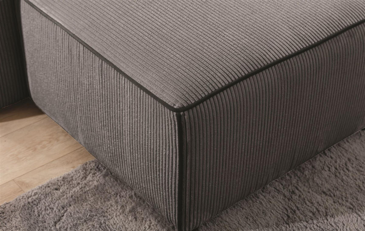 ECKSOFA Schlafsofa Waldo In Poso - Anthrazit, Holzwerkstoff/Textil (260/173cm) - Fun Möbel