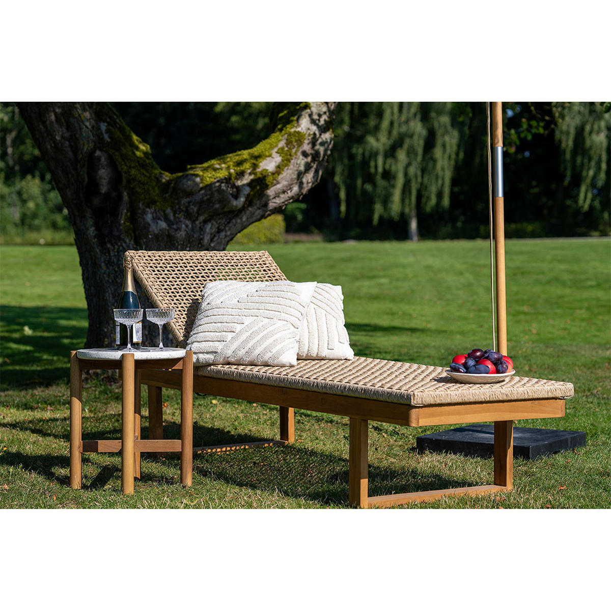 SONNENLIEGE, Derby, Teak, Metall, 65 x 190 x 38 cm - Teakfarben, Metall (65/38/190cm) - ebuy24