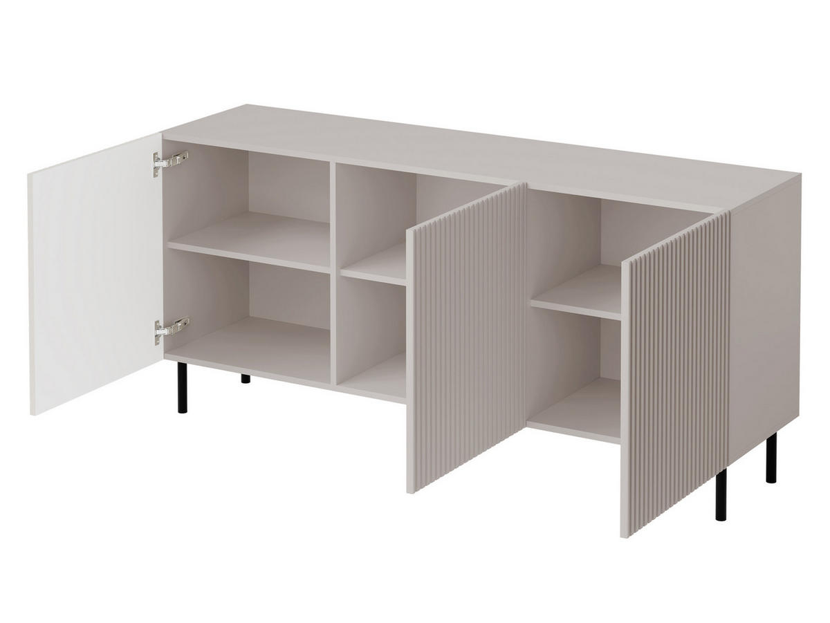 SIDEBOARD Aruba 3D 156 - Schwarz/Naturfarben, Holzwerkstoff (156/76/42cm) - MIRJAN24
