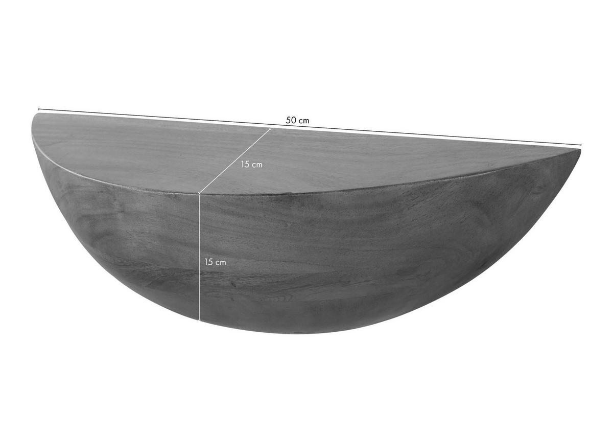 WANDREGAL Akazie 50x15x15 natur lackiert MONTREAL #138 - Naturfarben, Holz (50/15/15cm) - Massivmoebel24