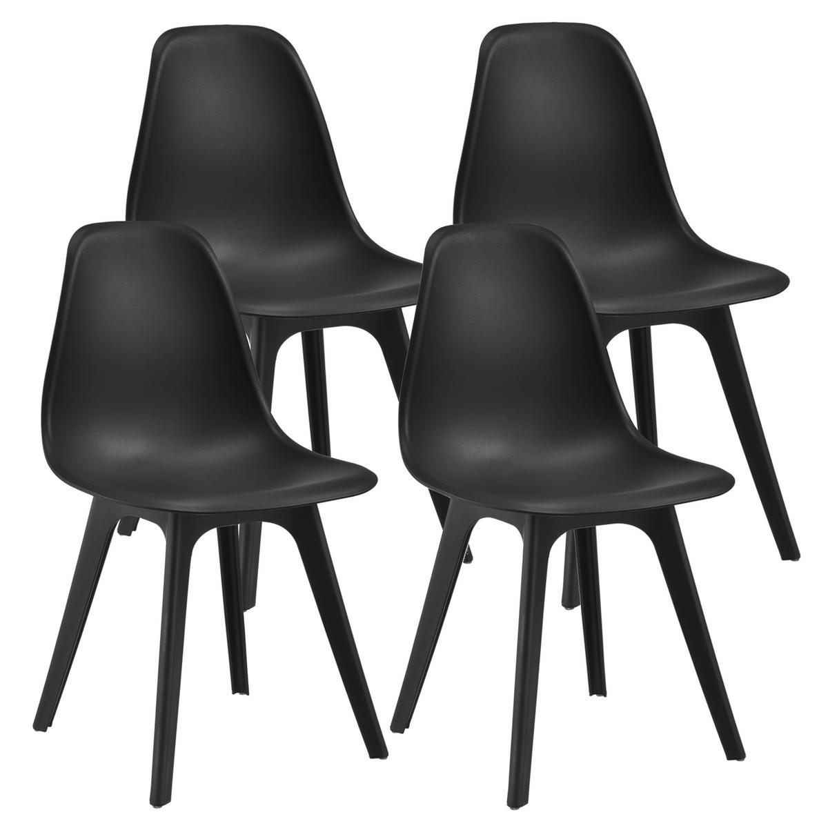 ESSGRUPPE Stathelle - Schwarz, Glas/Metall (105/75/60cm) - [en.casa]