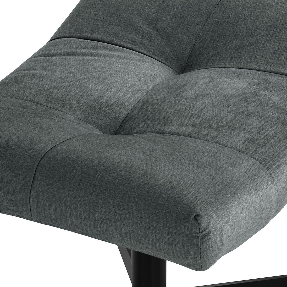 POLSTERHOCKER - Dunkelgrau/Schwarz, Textil/Metall (67/47/50cm) - home24