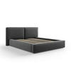 BETT mit Bettkasten und Kopfteil Jodie aus Samt grau 160x200cm - Grau, Textil (160/200cm) - Micadoni