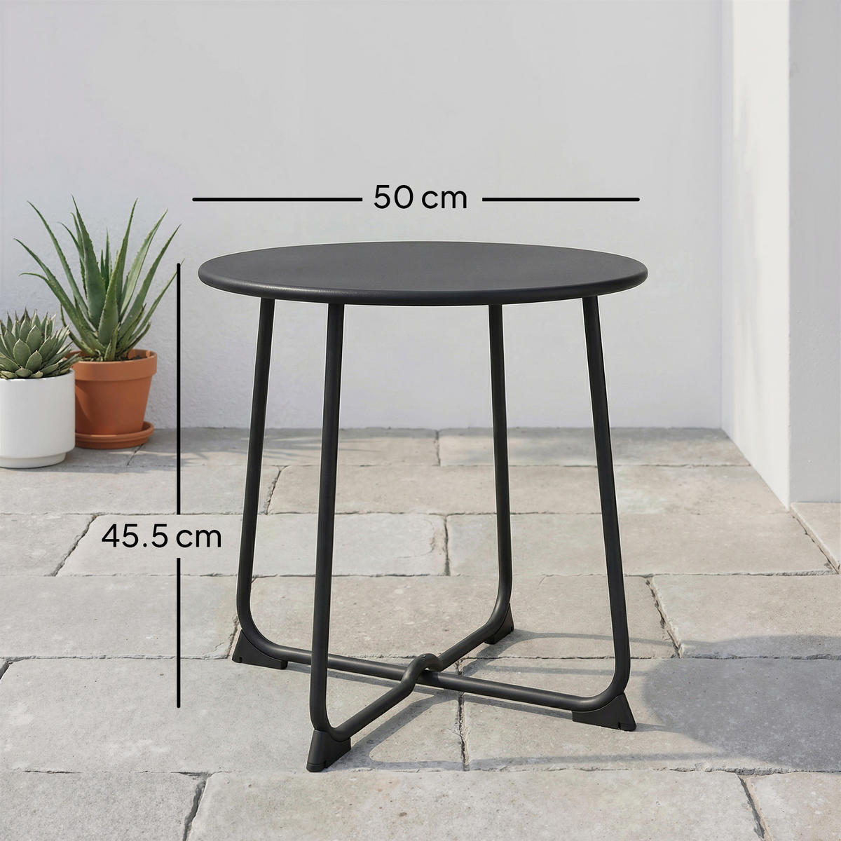 GARTENTISCH,SCHWARZ,1 Stück - Schwarz, Metall (50/50/45.5cm) - GiPP