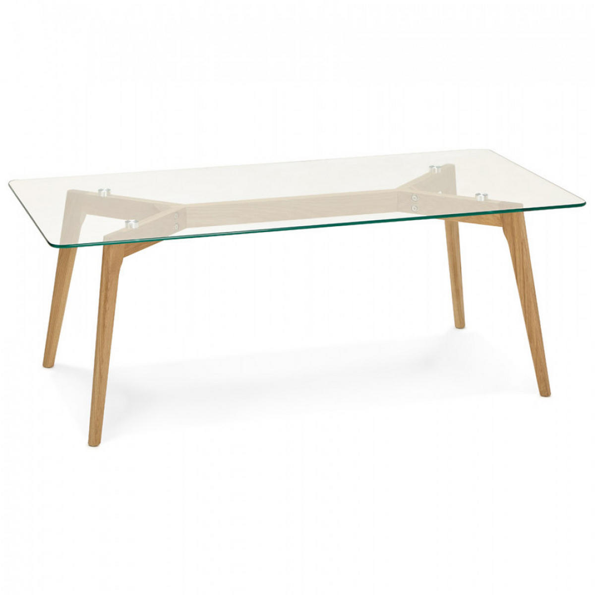 LOUNGETISCH transparent 120x60x46,5 cm - Eichefarben/Transparent, Glas/Holz (120/60/46.5cm) - AlterEgo