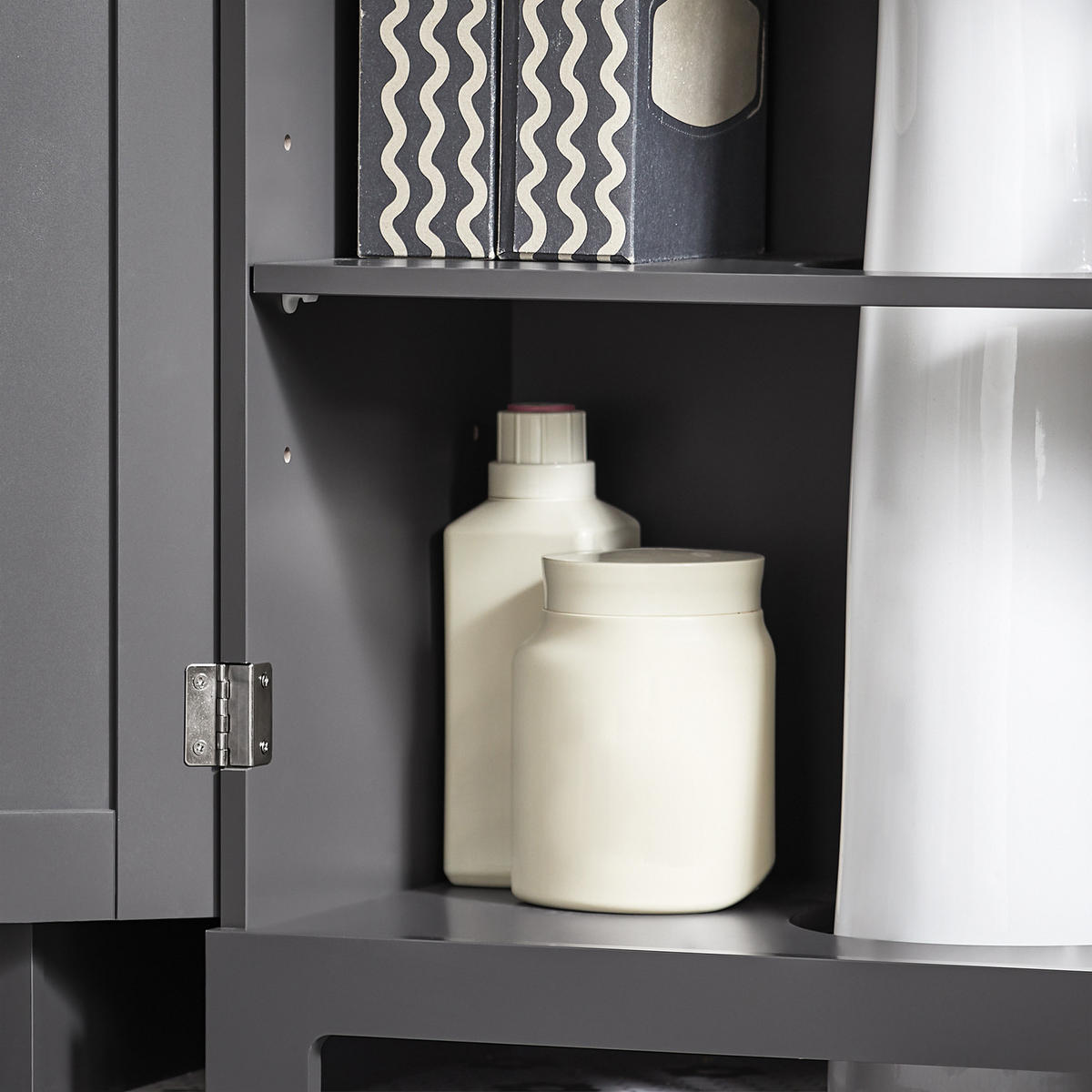 WASCHBECKENUNTERSCHRANK Grau - Grau, Holzwerkstoff (60/60/30cm) - SoBuy