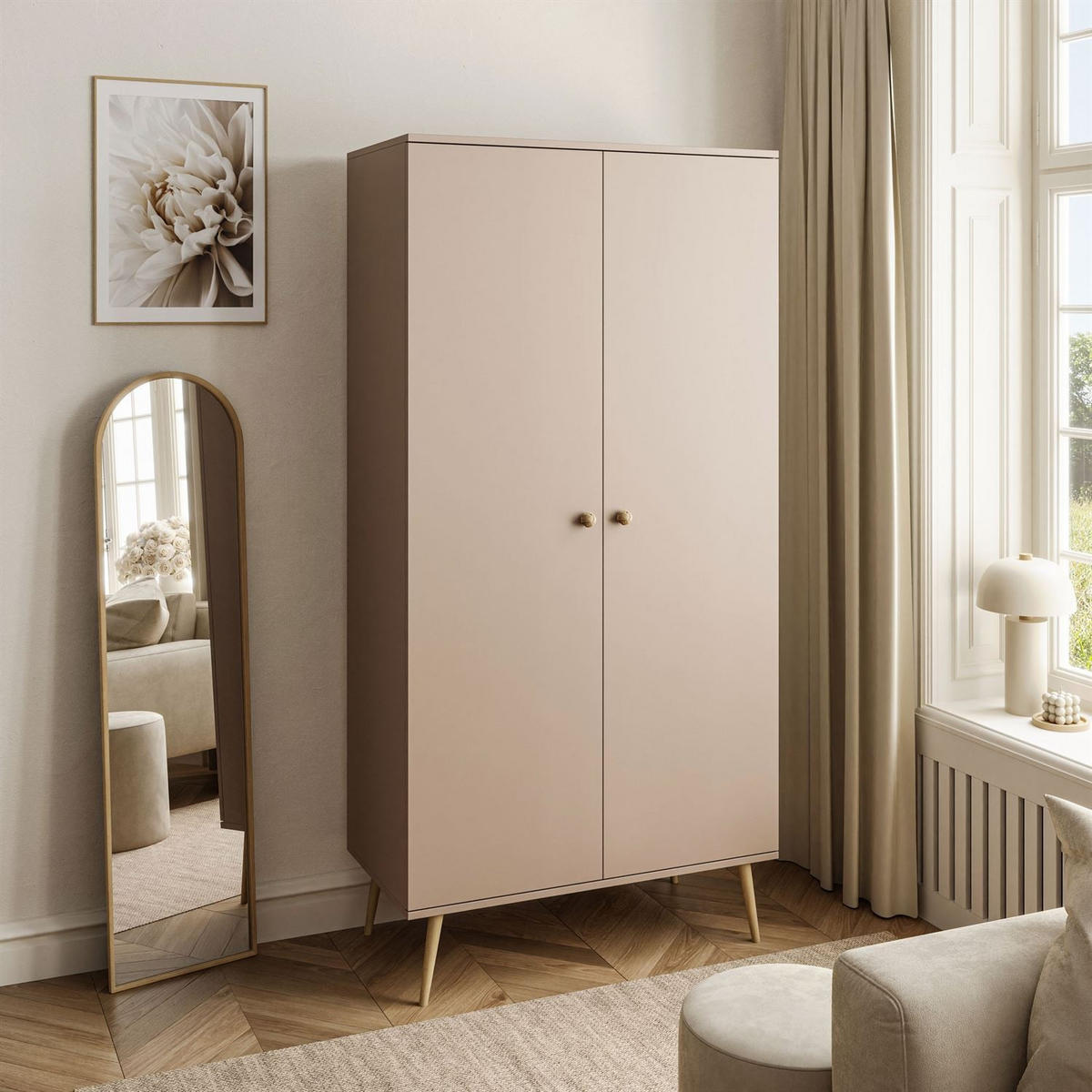 KLEIDERSCHRANK Zweitüriger HARMONY Macchiato - Cappuccino, Holzwerkstoff (87/212/41cm) - Lookway