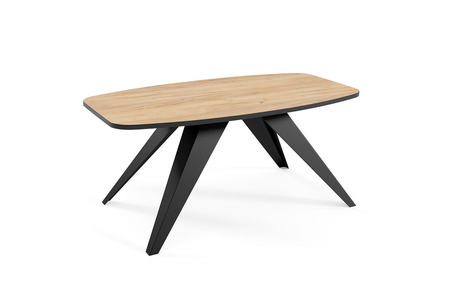 COUCHTISCH Luna Gold Craft Eiche / Schwarz 120 / 60 / 48cm - Eiche Bianco/Schwarz, Holz/Holzwerkstoff (60/120/48cm) - Feldmann-Wohnen