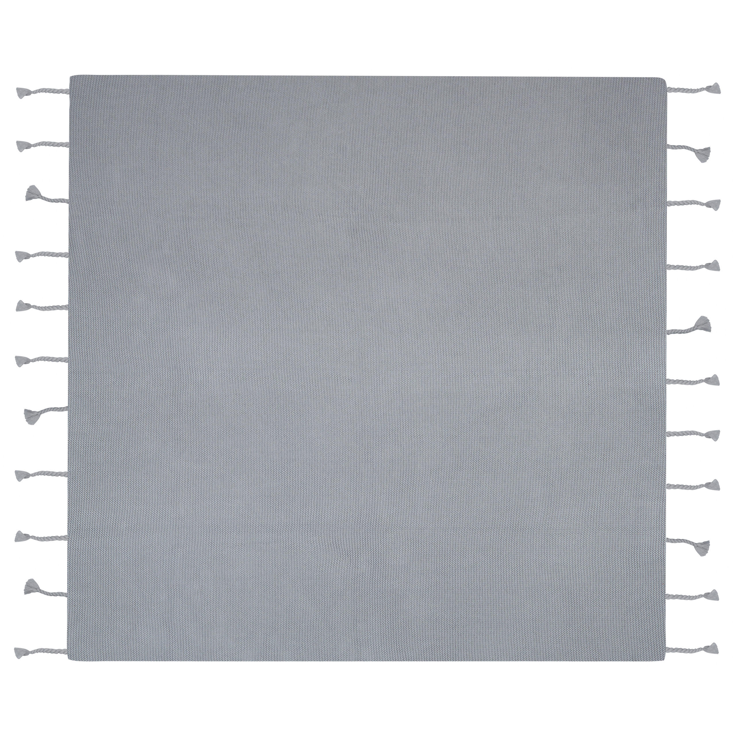 DECKE Hellgrau Nazilli 150/125 cm - Hellgrau, Naturmaterialen/Textil (125/150cm) - Beliani