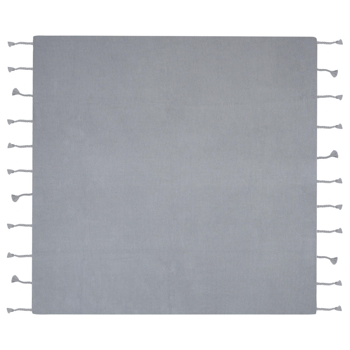 DECKE Hellgrau Nazilli 150/125 cm - Hellgrau, Naturmaterialien/Textil (125/150cm) - Beliani