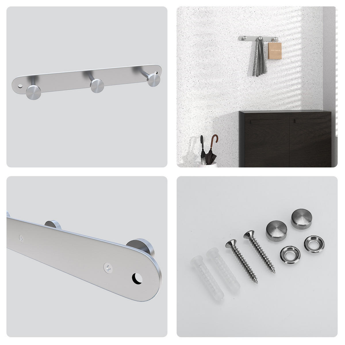 GARDEROBENLEISTE 22/2.55/2.55 cm - Silberfarben, Metall (2.55/2.55/22cm) - Intirilife