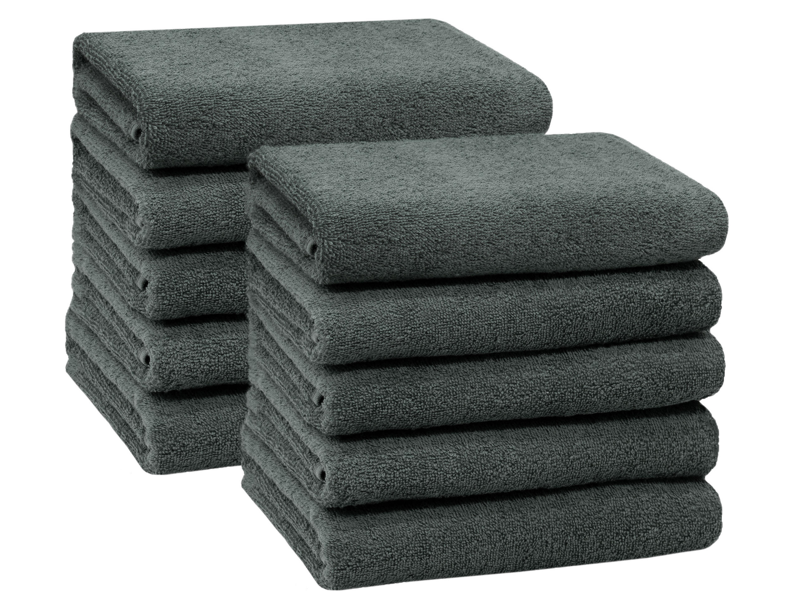 HANDTÜCHER, 10er-Set, 50x100 cm, 100% Baumwolle, Grau - Anthrazit, Textil (50/100cm) - Zollner