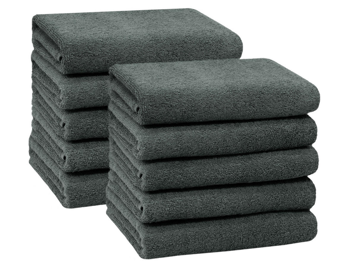 HANDTÜCHER, 10er-Set, 50x100 cm, 100% Baumwolle, Grau - Anthrazit, Textil (50/100cm) - Zollner
