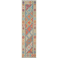 HANDWEBTEPPICH Kelim Gashgai Türkis 237/60 cm Schurwolle - Türkis, Textil (60/237cm) - Looma