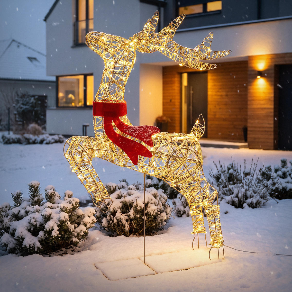 LED SOUSEK, vánoční dekorace, 720 LED, teplá bílá, 91 cm, vánoční osvětlení s časovačem a blikající funkcí - zlatá, kov/plast (59/91/18cm) - ECD-Germany