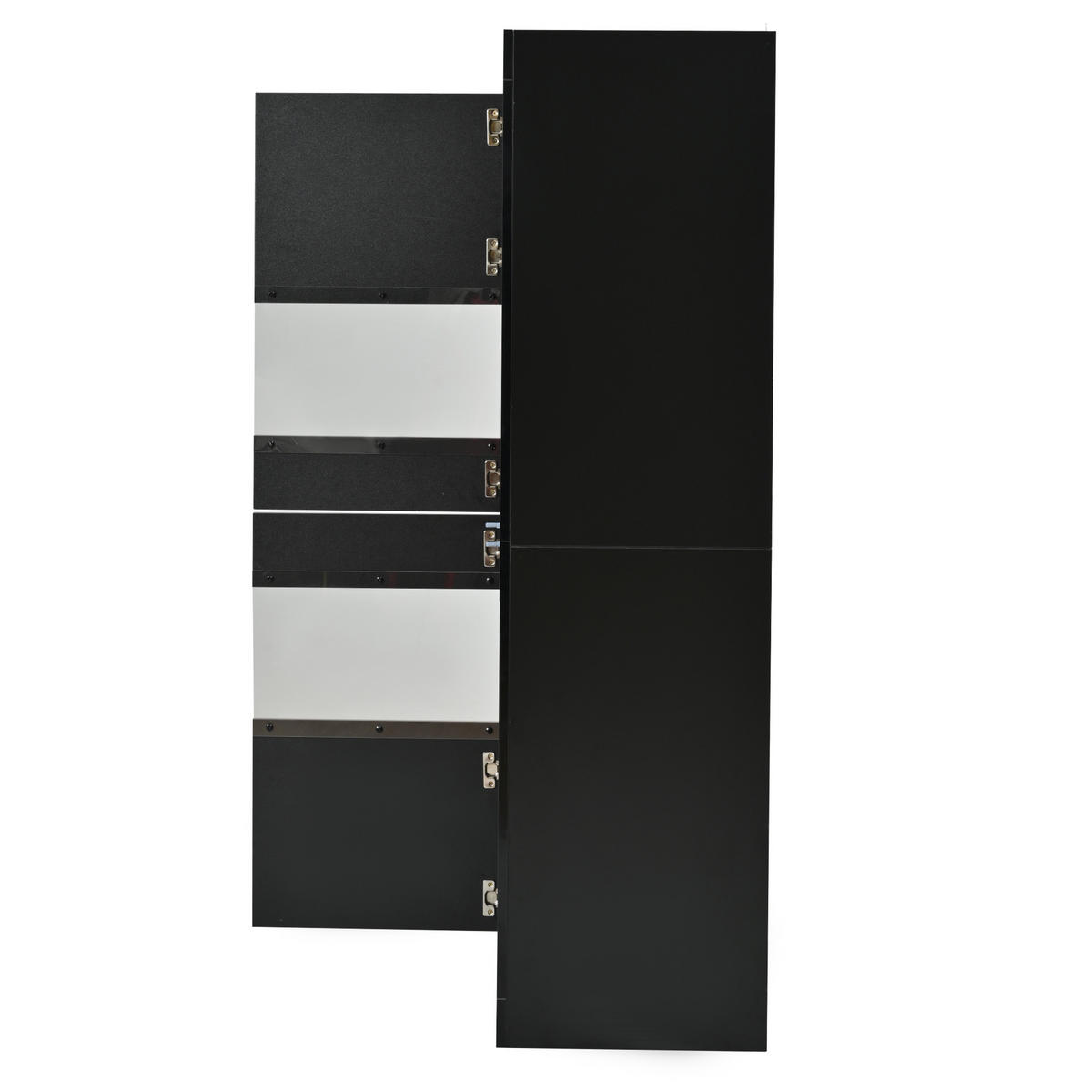 VITRINE DE-37762 mit LED-Beleuchtung und Glasböden Schwarz - Schwarz, Holzwerkstoff (61/162/42cm) - ComfortXL