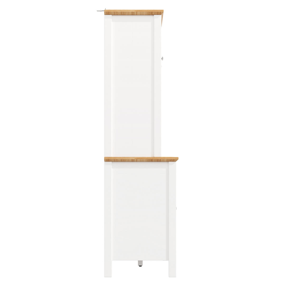 BUFFET DE-38407 120/40/179 cm mit LED-Beleuchtung und 4 Türen Weiß - Weiß, Holzwerkstoff (120/179/40cm) - ComfortXL
