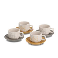 ESPRESSO-SET Flowers 4er Set 70 ml - Multicolor, Keramik (70L) - ZELLER