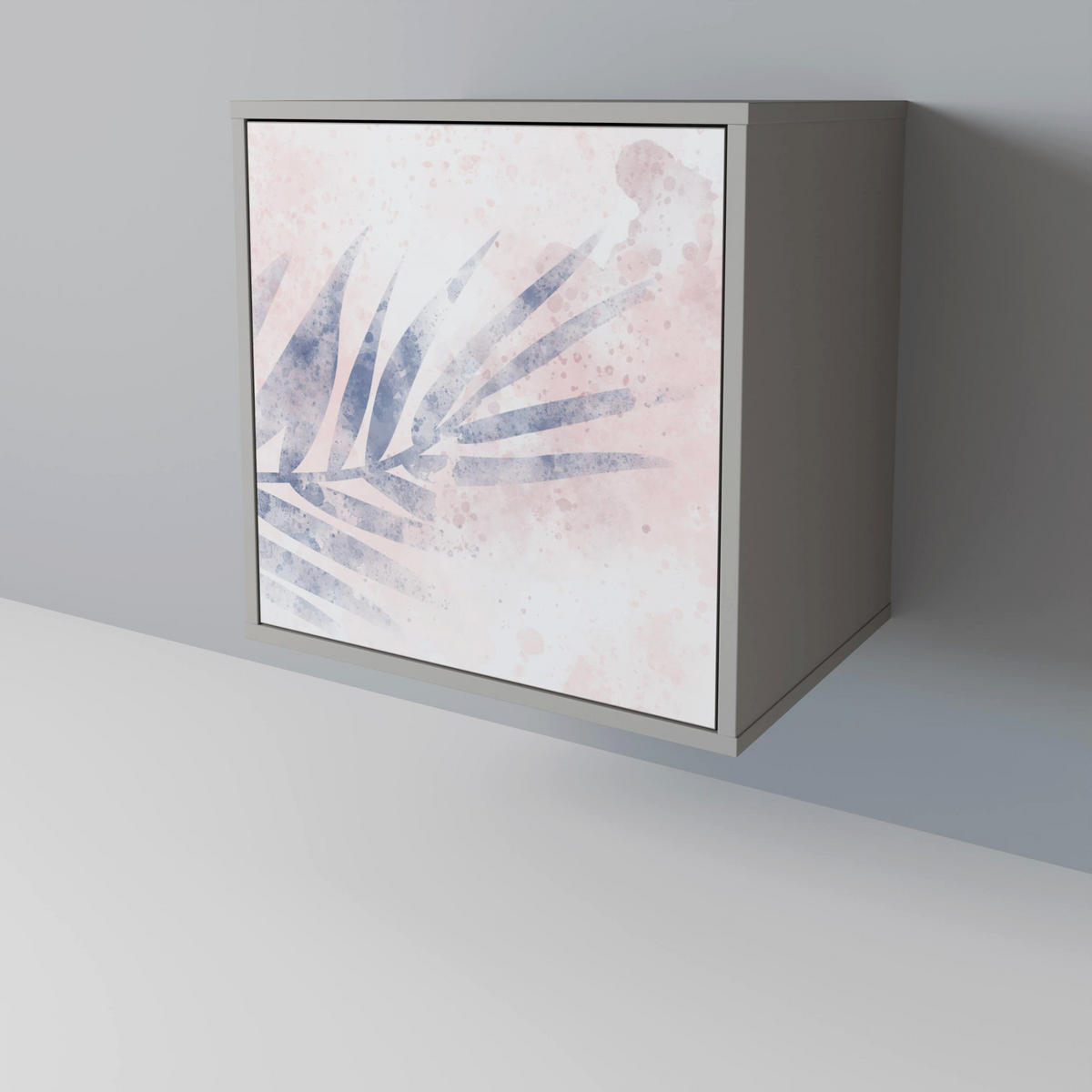 SIDEBOARD TIMELESS FLOAT, Grau, 57,5x42x72,5 cm, Schwarze Metallfüße - Multicolor/Schwarz, Holzwerkstoff/Metall (57.5/72.5/42cm) - SpaceRebels