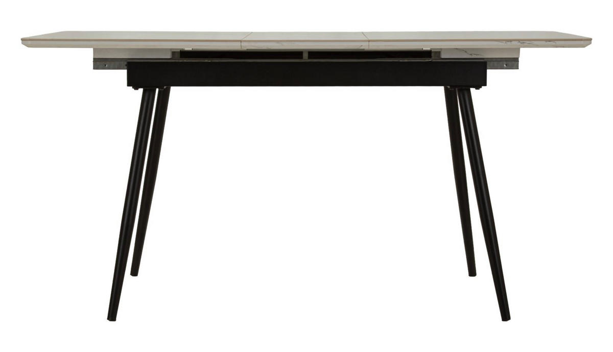 ESSTISCH Matt, schwarz und weiß, Metall und Keramik, 120 x 80 x 75 cm - Schwarz/Weiß, Keramik/Metall (80/120/75cm) - Mauro Ferretti