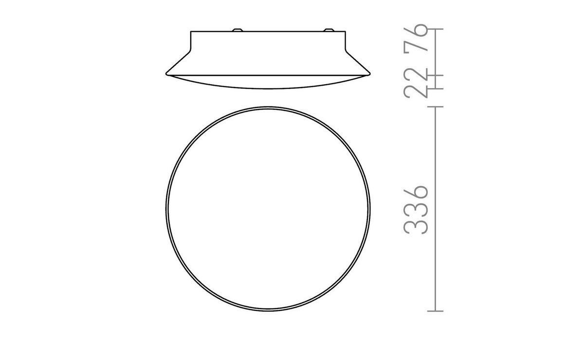 DECKENLEUCHTE MARA milchfarbenes Acryl/Chrom 24 W - Chromfarben, Kunststoff (33.5/33.5/7cm) - Rendl
