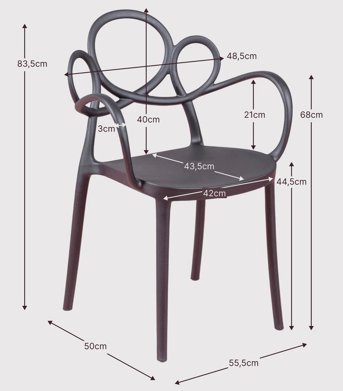 STUHL Kunststoff Grau - Grau, Kunststoff (56/84/45cm) - Nest Dream