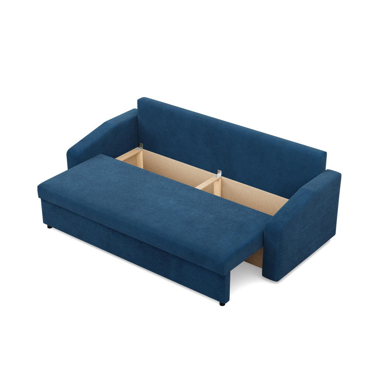 SOFA 3-SITZER MIT SCHLAFFUNKTION NEO, Cord - Dunkelblau - Blau, Textil (220/85/92cm) - Mebligo