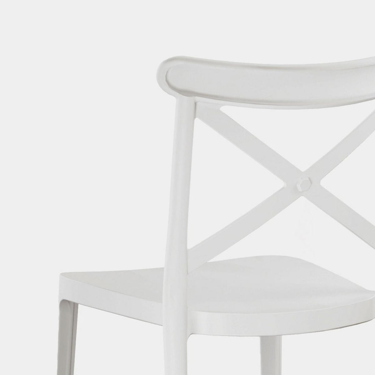 STUHL FÜR DRAUSSEN Birk Weiß 48 cm x 81 cm 4er-Set - Weiß, Kunststoff (48/81/53cm) - Klast Home