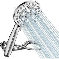DUSCHKOPF-SET mit Schlauch Chrom 8 Strahlarten - Silberfarben, Metall (13.5/12.7/28.5cm)