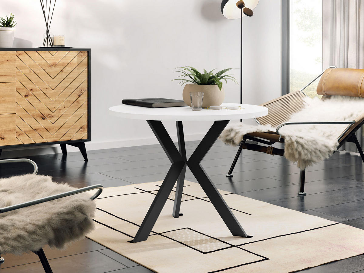 COUCHTISCH STK M6 - Schwarz/Weiß, Metall (67/67/50cm) - MIRJAN24