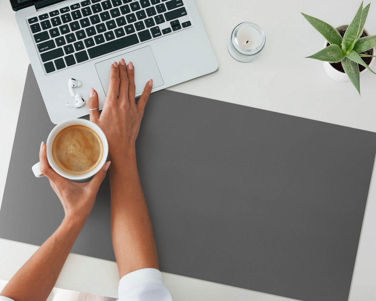 SCHREIBTISCHUNTERLAGE 90x45 cm Grey - Grau, Kunststoff (1.6/90/45cm) - Wallfluent