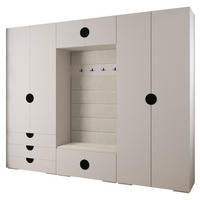 GARDEROBEN-SET 236,7/300/47 - Schwarz/Weiß, Holz/Kunststoff (300/236.7/47cm) - Abiks Möbel