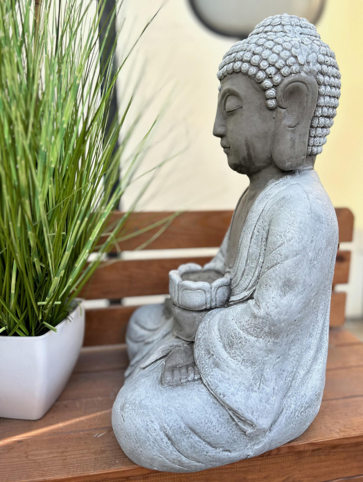 STEINFIGUR Buddha Shiva XL frostfest Steinguss - Grau, Stein (28/48/27cm) - stoneandstyle