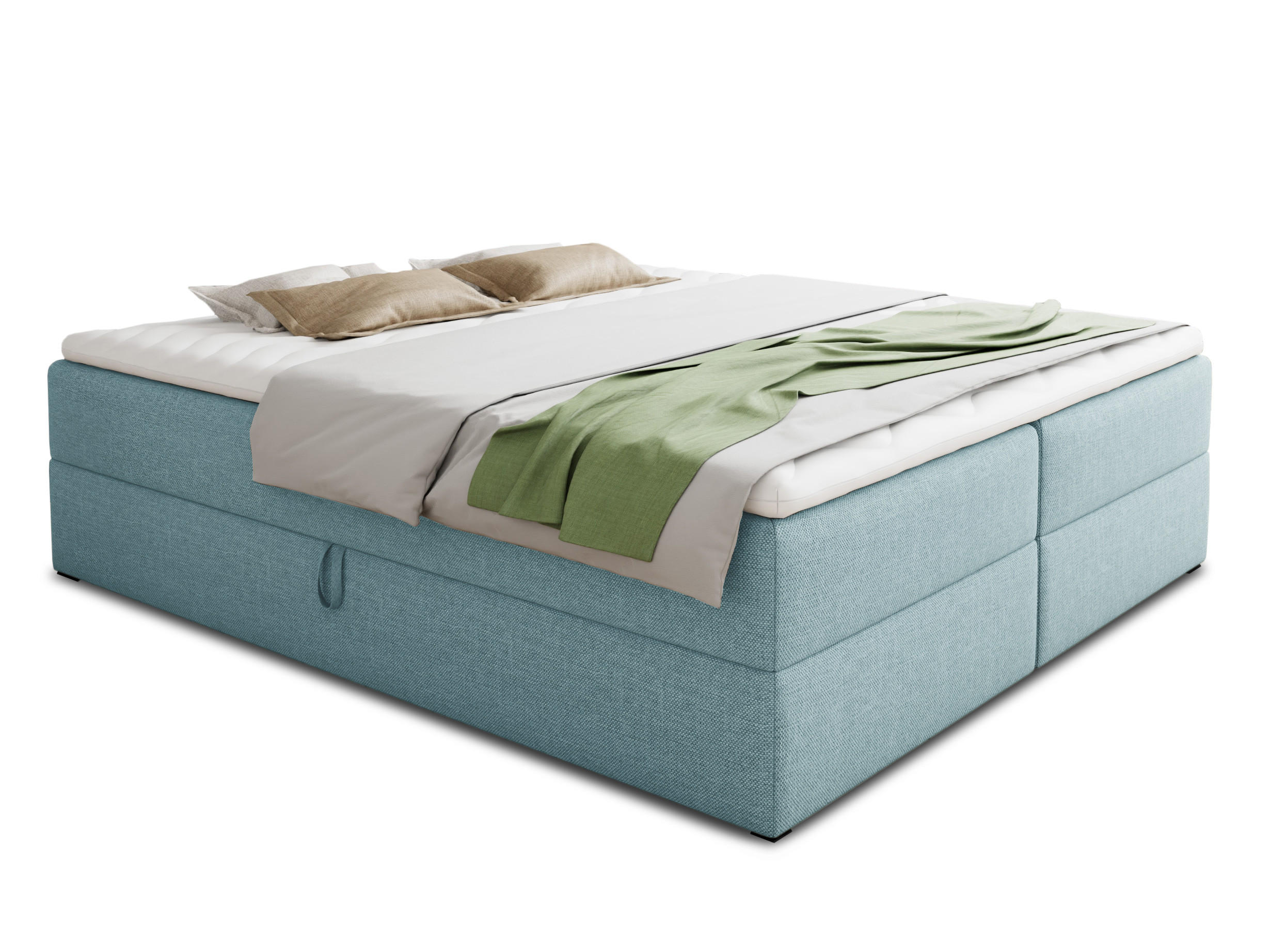 BOXBETT Base - 140x200 - blau (Vidar 83, Webstoff) - Blau/Schwarz, Holz/Holzwerkstoff (140/200cm) - Sofnet
