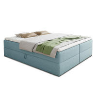 BOXBETT Base - 140x200 - blau (Vidar 83, Webstoff) - Blau/Schwarz, Holz/Holzwerkstoff (140/200cm) - Sofnet